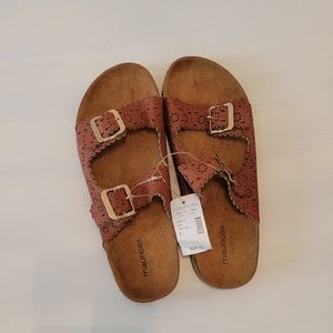 Burnt Orange Cork Footbed Sandals